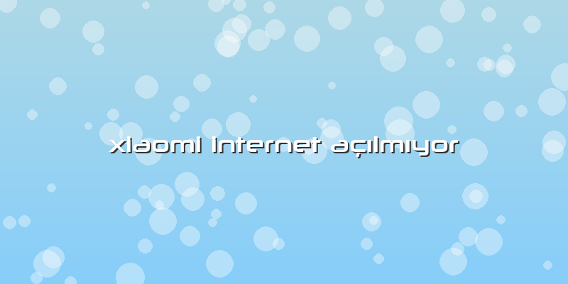 Xiaomi Internet AÃ§Ä±lmÄ±yor
